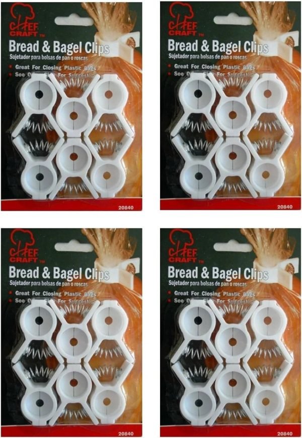 Set of 24 Bread and Bagel Bag Clips